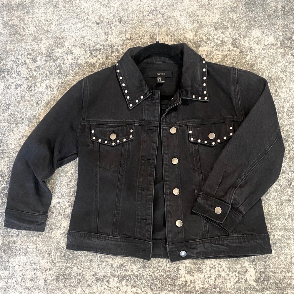 Studded Black Jean Jacket | Western